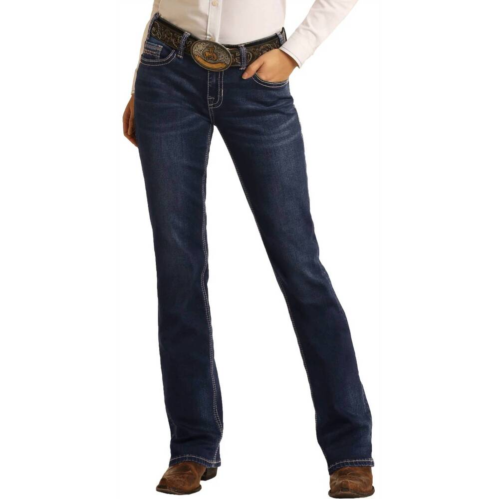 NEW PANHANDLE rock & roll extra stretch bootcut riding jeans in night blue